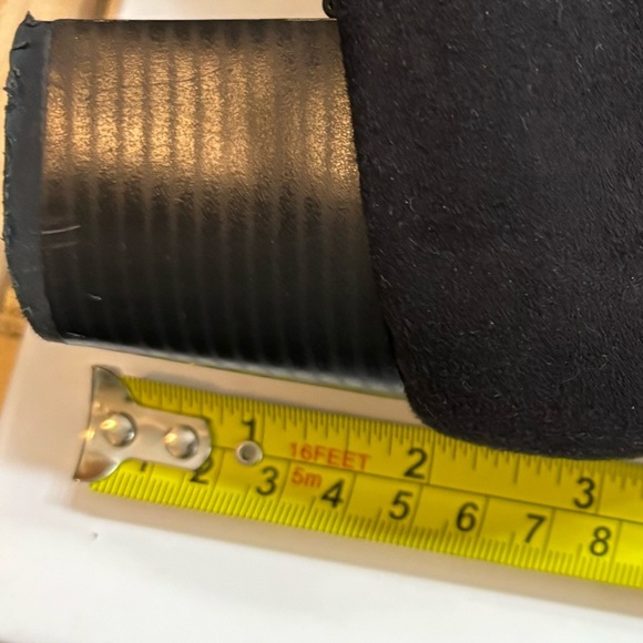 Pesaro Walker Black Suede Knee High Boots Size 8 Heeled Boots Silver Buckle - Picture 16 of 16